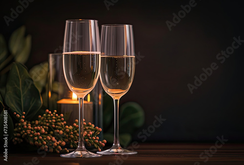 Two Glasses of Wine Sitting Next to Each Other on a Table