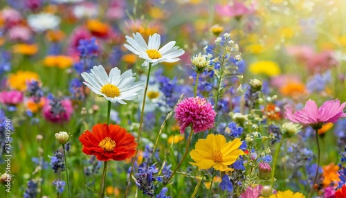 bunte blumenwiese grusskarte wildblumen wiese