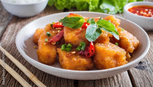 sweet and sour pork in sweet rice batter