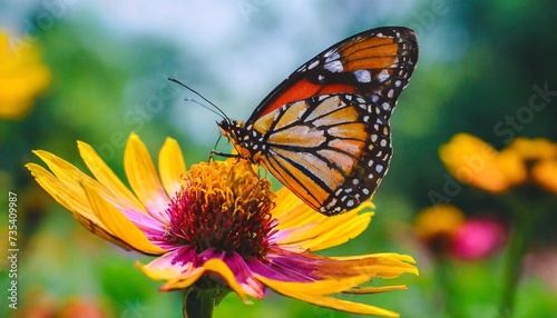 butterfly on flower hd 8k wallpaper stock photographic image © Pauline