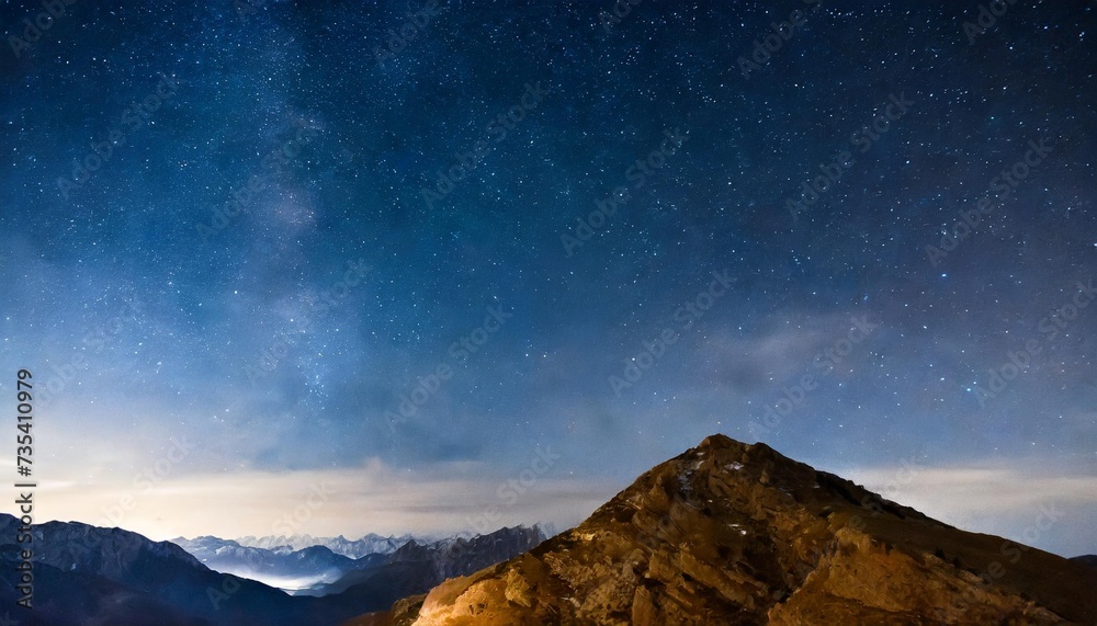 starry night sky only sky mountains and stars