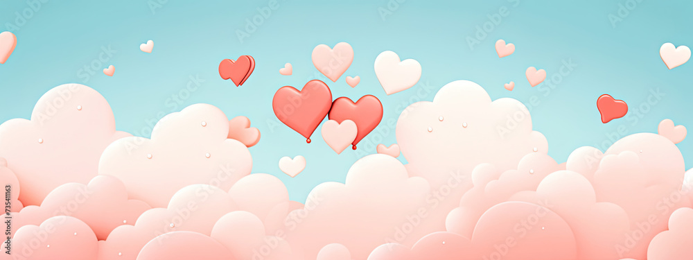 Two Hearts Floating in the Sky