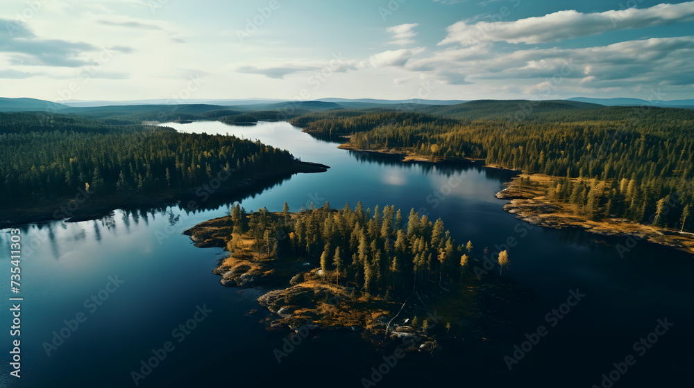 Aerial view of wild green forests and blue lakes and rivers in summer finland,,
Aerial view of wild green forests and blue lakes and rivers in summer finland