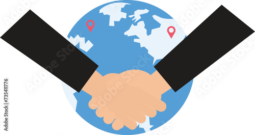 Business people handshake for a global business agreement or finishing work concept,
