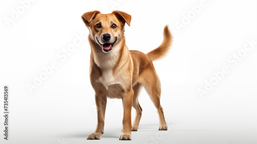 Dog is cute animal for pet on white isolated background