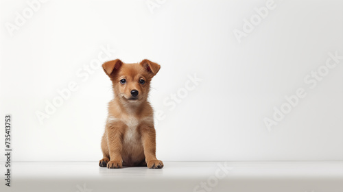 Dog is cute animal for pet on white isolated background