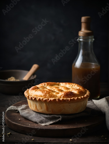 closed meat yeast pie.