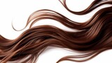 curl of beautiful long hair on white background