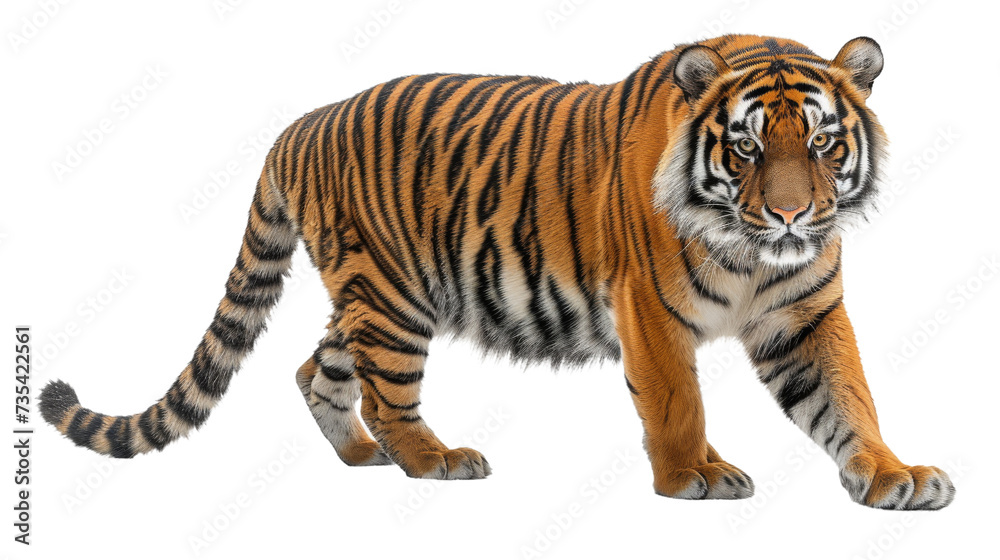 A majestic bengal tiger prowls through the darkness, its powerful snout leading the way as it represents the untamed beauty and grace of the animal kingdom