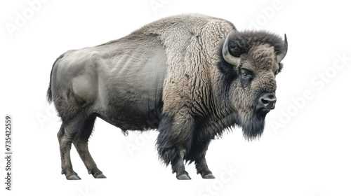 A majestic bison dominates the dark canvas  its powerful snout poised in the wilderness  embodying the raw spirit of a terrestrial mammal