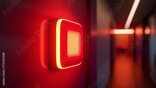 An IIoTenabled emergency push on with a bright illuminated design ensuring quick and easy access to safety measures in case of an emergency. photo