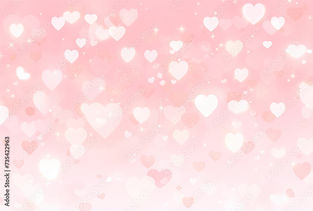 Pink and White Background With Hearts Pink and White Background With Hearts