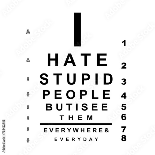 I hate stupid people eye chart photo