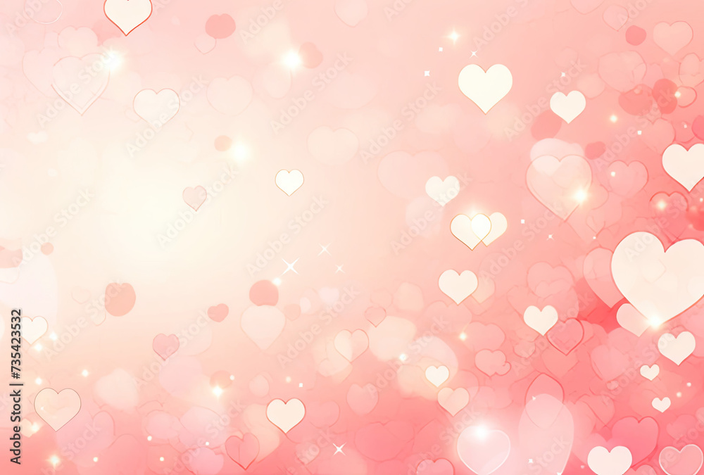 Blurry Pink Background With Numerous Hearts