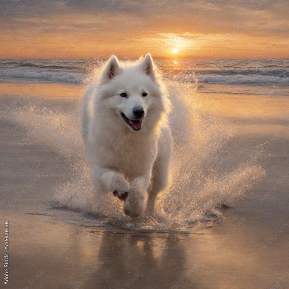 dog on the beach, generative ai dog on the beach, generative ai