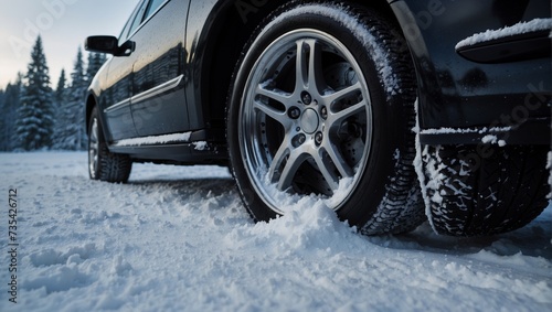 car tire in snow