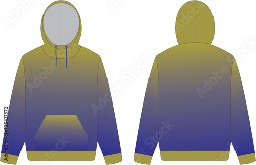 Men Hoody Mockup Vector illustration.