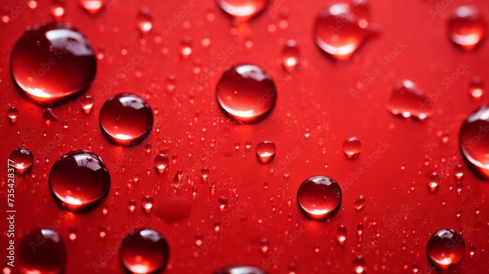 red Abstract background with water droplets 