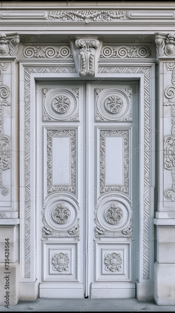 Obraz premium Provence Elegance: Aesthetic White Door in Asymmetrical Harmony