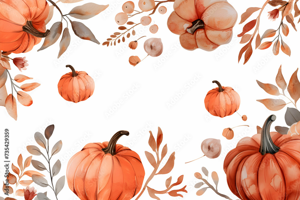 seamless background with pumpkins