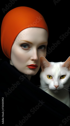 girl with cat
