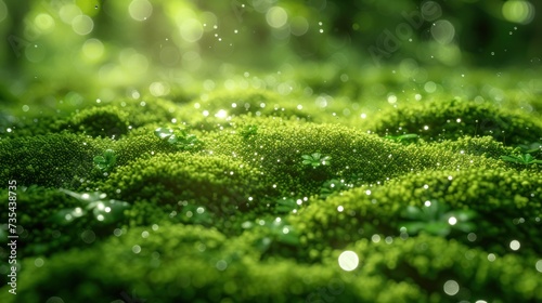 Enchanted Forest Floor with Moss and Dew