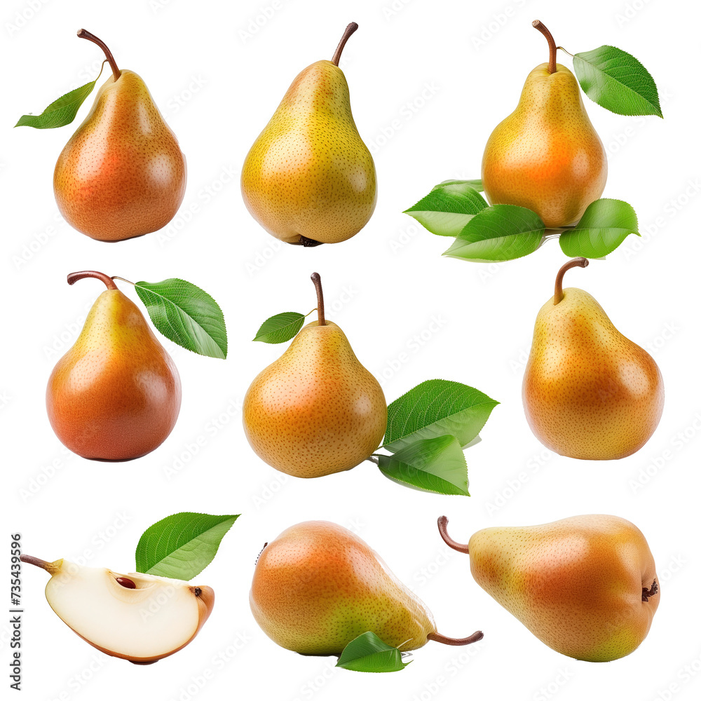 set of pears isolated set of pears isolated