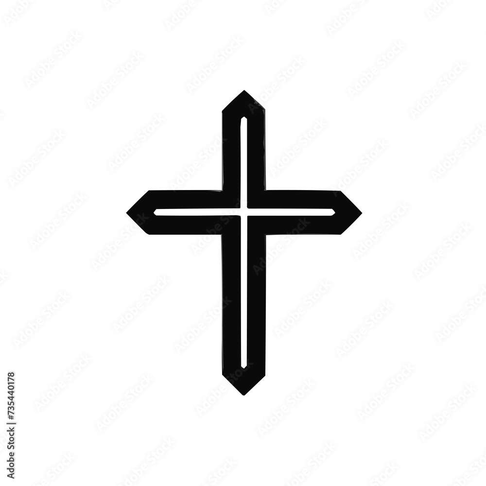 graphics of a  black simple Christian cross