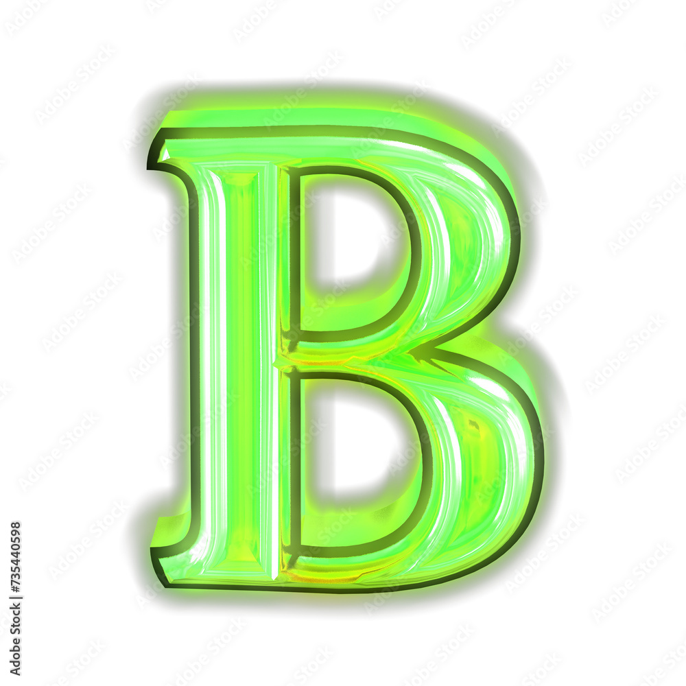 Glowing green symbol. letter b Glowing green symbol. letter b