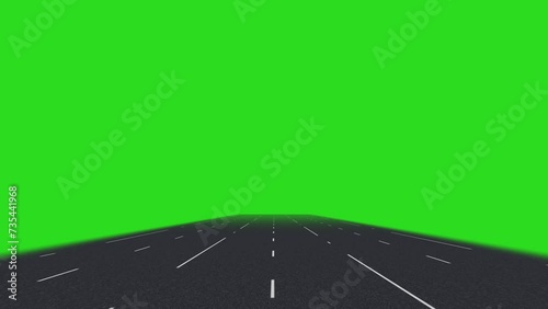 Animated road green screen 4k (street)