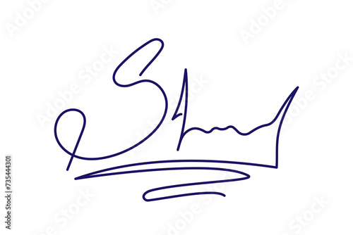 Vector hand drawn Fake autograph sample. Editable stroke Signature