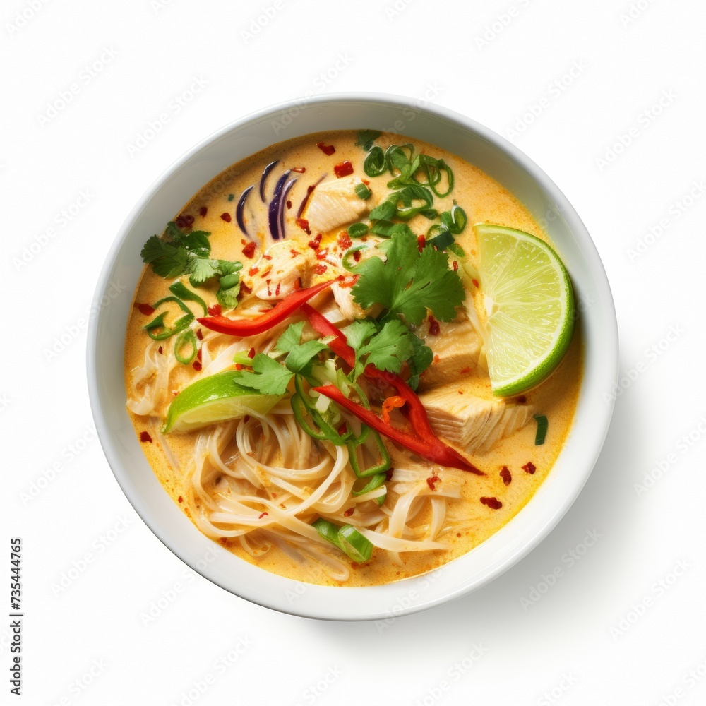 laksa soup closeup laksa soup closeup