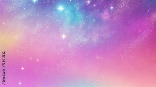 Bokeh sky background. Light pink pastel galaxy abstract wallpaper with glitter stars. Fantasy space with sparkles. Vector	