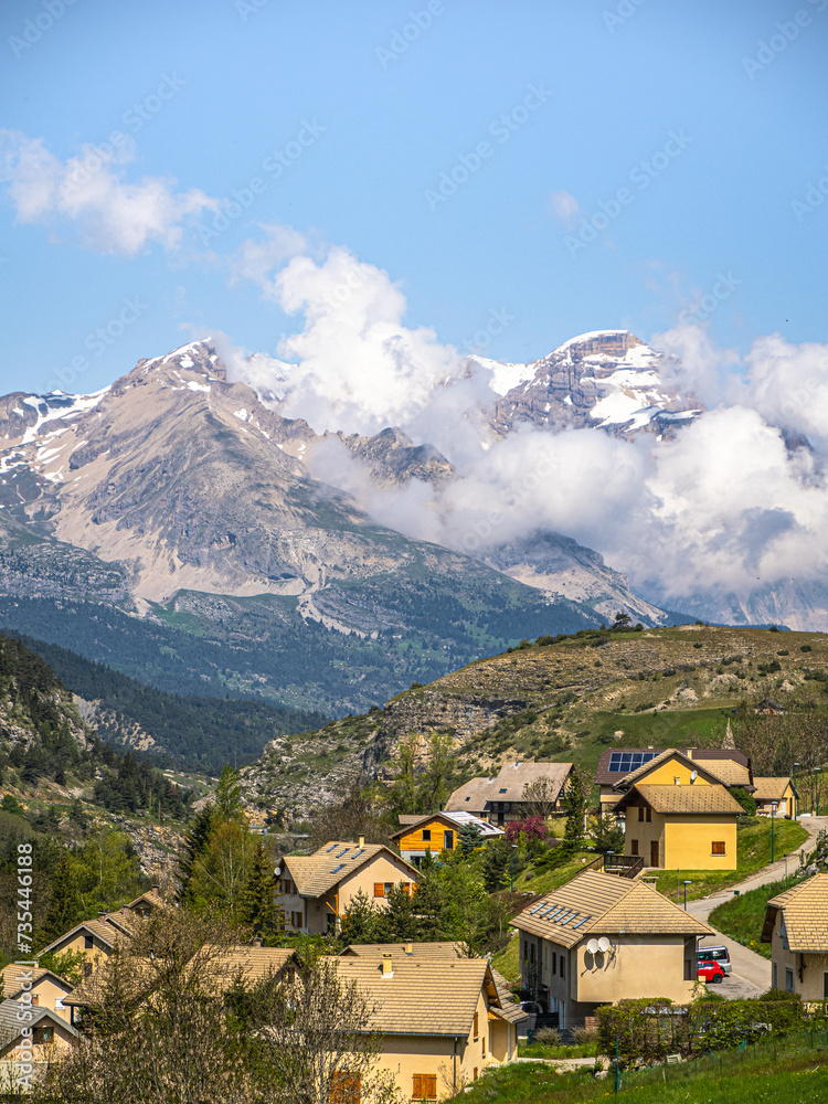 Alpine village scenery in the moutains Alpine village scenery in the moutains