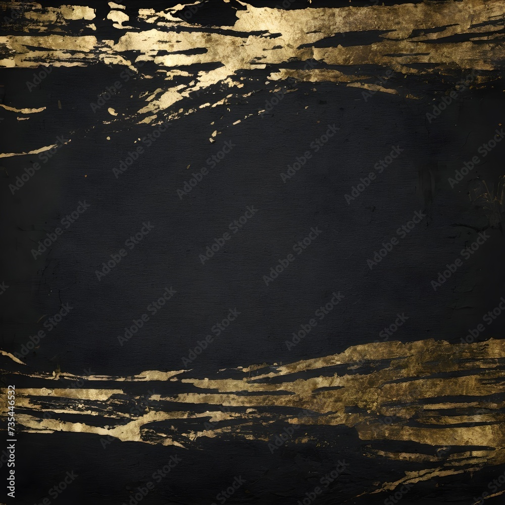 Black gilded digital paper. Grunge texture, wallpaper.