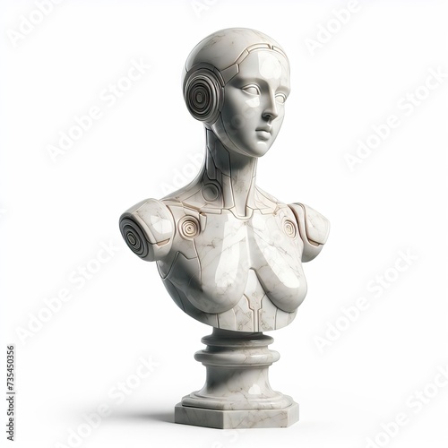 Android robot marble bust