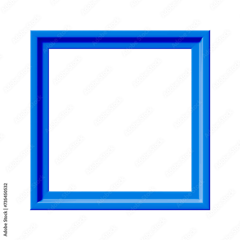 Blue picture frame. Minimalistic detailed photo realistic frame. Png clipart isolated on transparent background Blue picture frame. Minimalistic detailed photo realistic frame. Png clipart isolated on transparent background