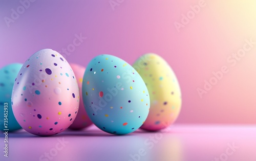 Vibrant Easter Eggs Adorned with Pastel Hues Generative AI