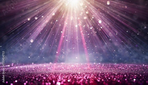 purple and pink sparkle rays glitter lights with spotlight bokeh elegant show on stage abstract background dust sparks background spotlight background