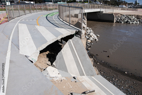Collapsed concrete blocking...