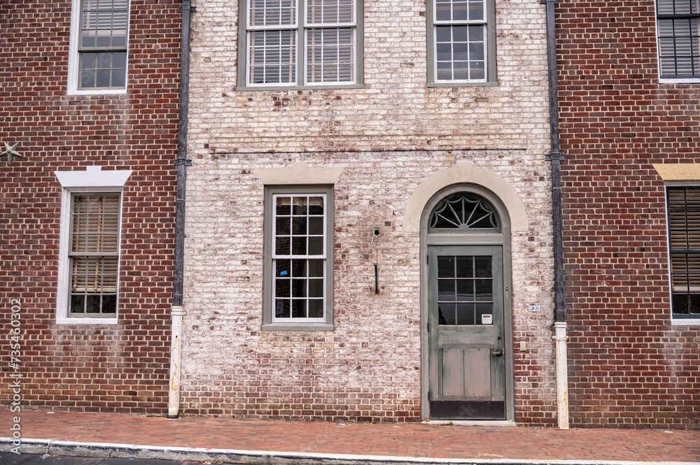 Dual Colored Brick Facade in Historic Williamsburg Virginia