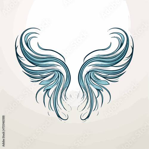 Wings in cartoon, doodle style. Image for t-shirt, web, mobile apps and ui. Isolated 2d vector illustration in logo, icon, sketch style, Eps 10. AI Generative