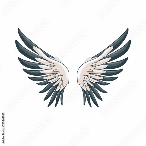 Wings in cartoon, doodle style. Image for t-shirt, web, mobile apps and ui.  Isolated 2d vector illustration in logo, icon, sketch style, Eps 10. AI Generative