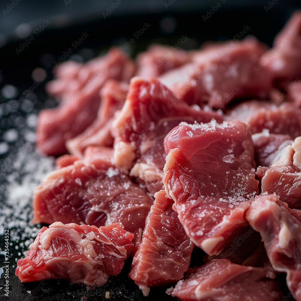 Paleo Diet with Meat, Carnivor Habits. Ancient Diet. Slice of Beef.