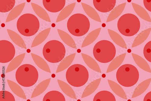 Red currant, cranberry, berry, berries summer garden ornament. Seamless vector pattern for design and decoration.