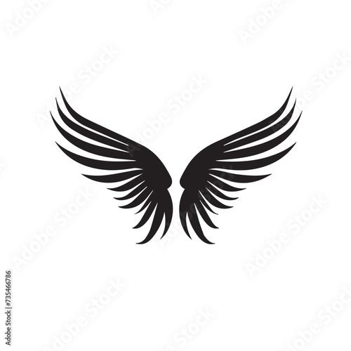 Wings in cartoon, doodle style . Image for t-shirt, web, mobile apps and ui. Isolated 2d vector illustration in logo, icon, sketch style, Eps 10, black and white. AI Generative
