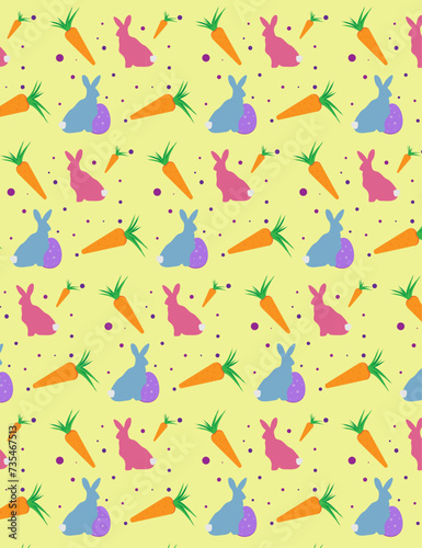 Easter pattern with bunnies photo