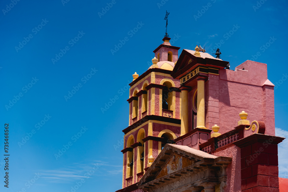 Beautiful Details of Parish church of Santa María de la Asunción in Tequisquiapan Mexican town