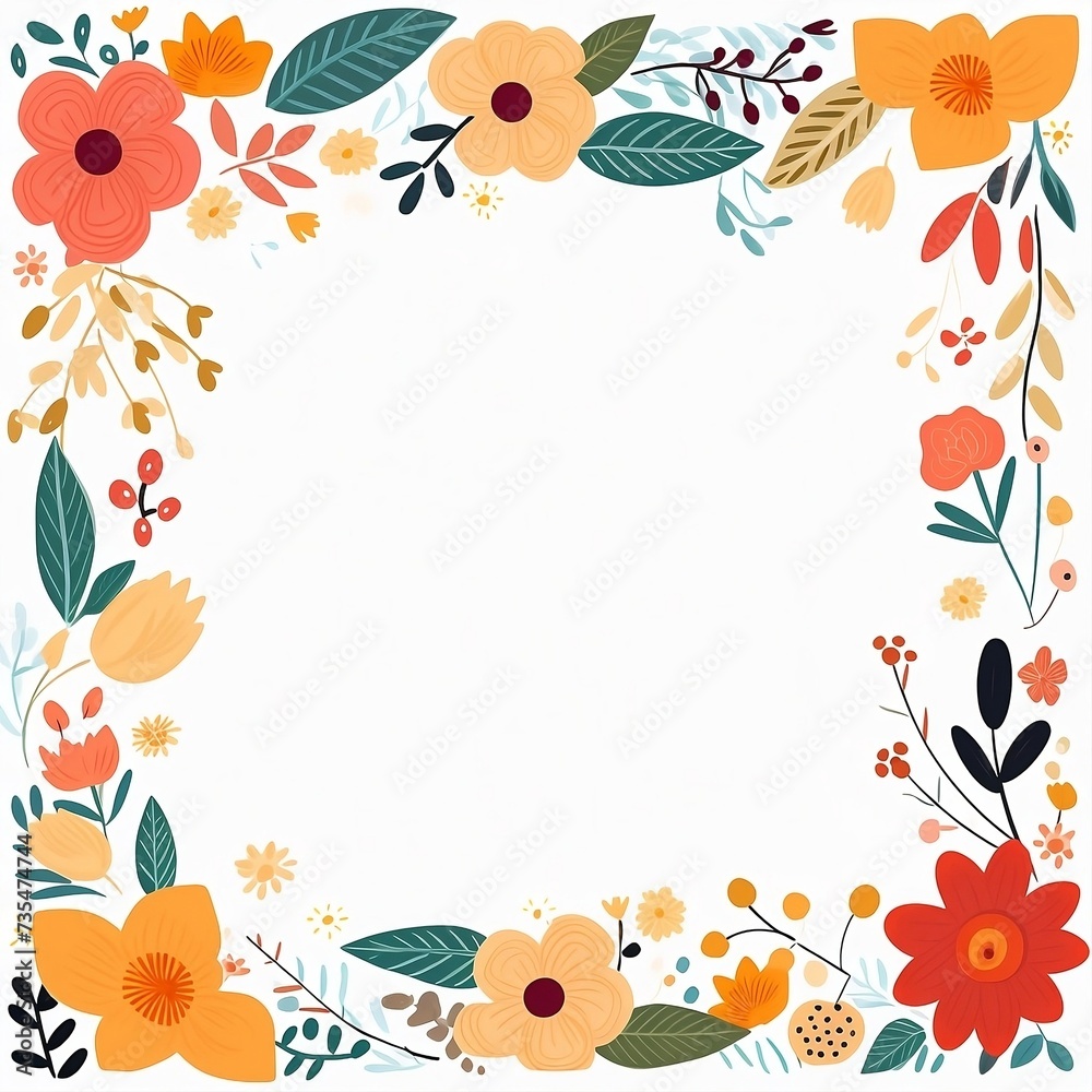 Cute frame with flowers Cute frame with flowers