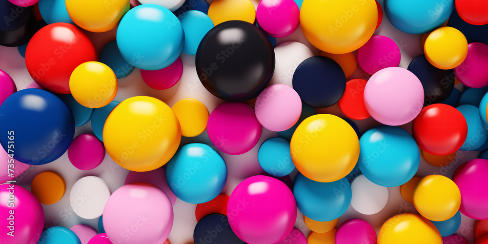 3D background of bright colored balls 3D background of bright colored balls